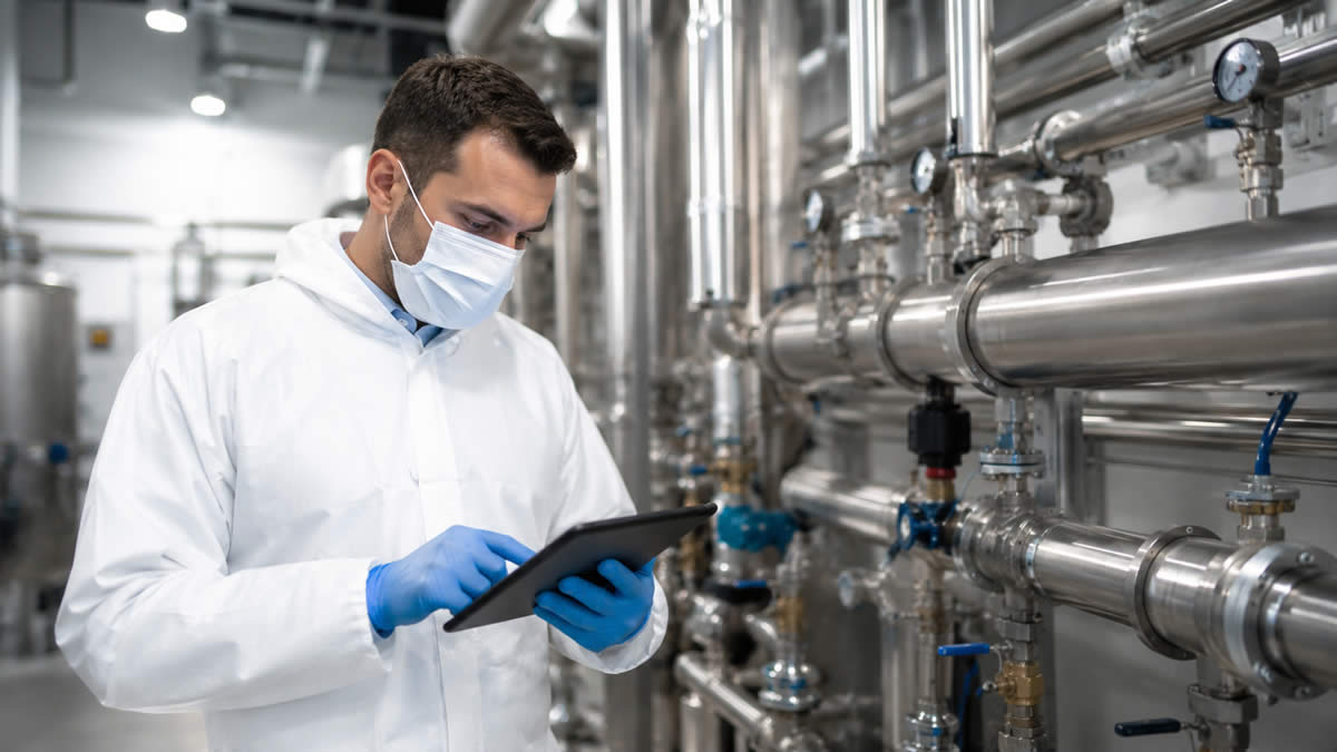 Tecnico specializzato durante la verifica di un impianto idrico
