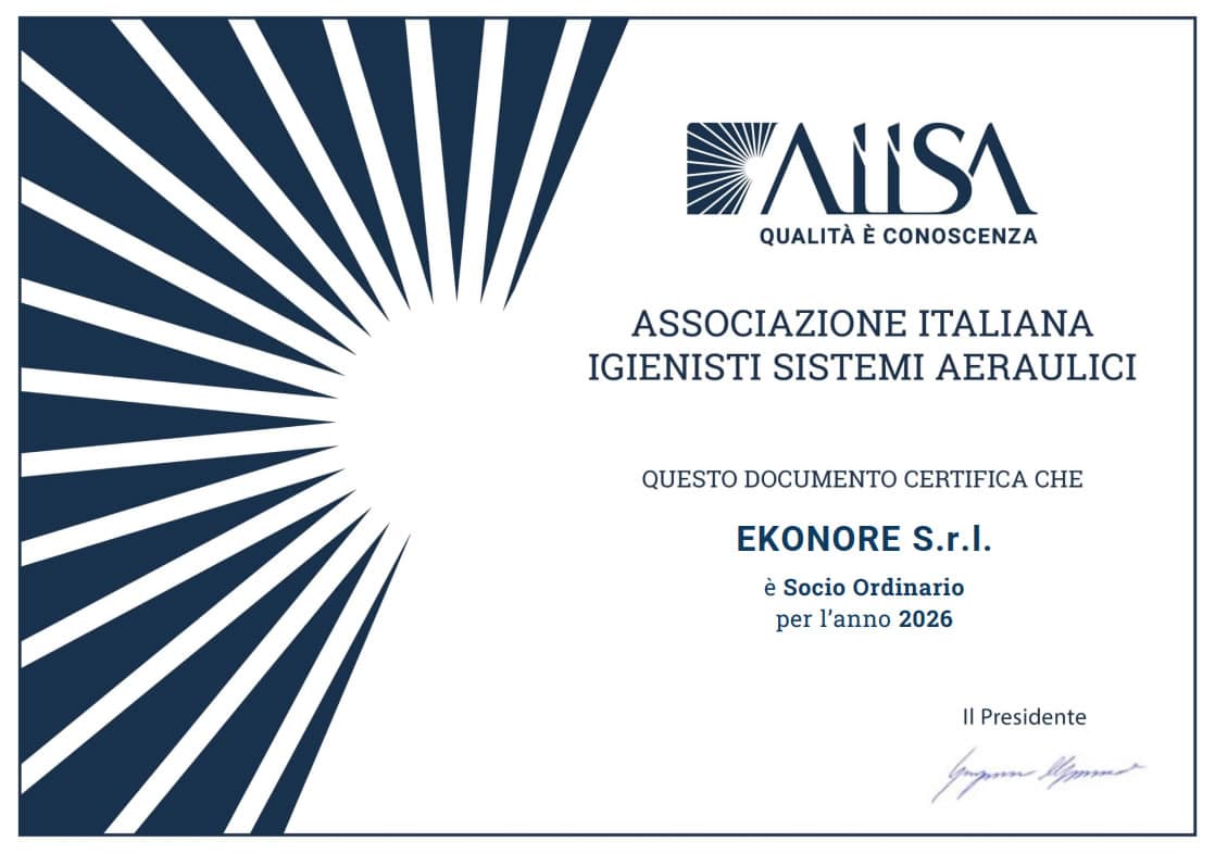 Certificazione A.I.I.S.A. di Airbio per la bonifica degli impianti aeraulici