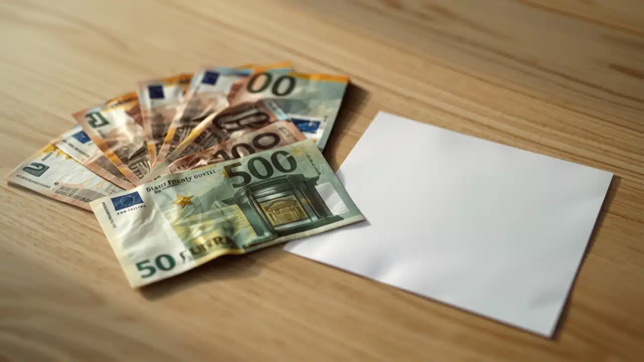 Banconote in euro e un verbale di sanzione amministrativa