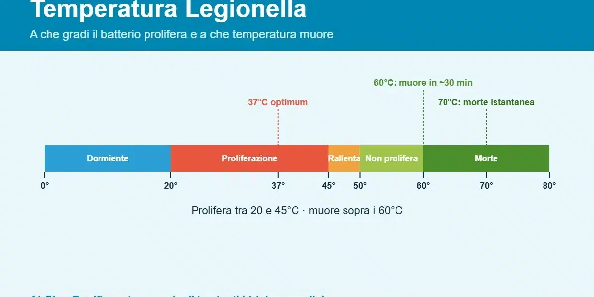 Temperatura Legionella – curva termica Temperatura Legionella: a che gradi muore e prolifera il batterio