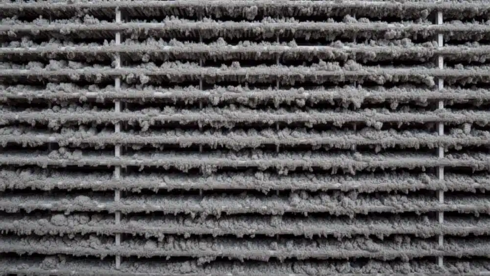 Scambiatore di calore della VMC ricoperto da uno spesso strato di polvere