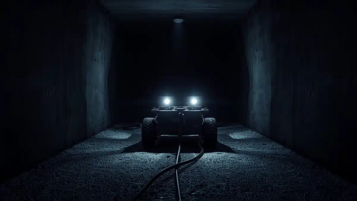 Che cosa mostra una videoispezione delle condotte: carrello robotizzato con telecamera e fari LED dentro un canale d’aria