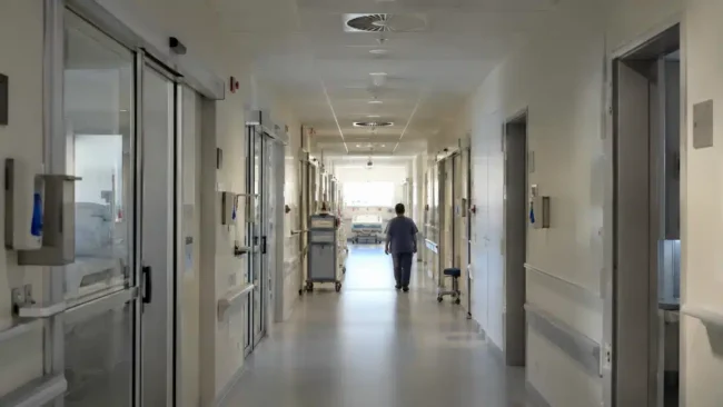 Corridoio struttura sanitaria Corridoio struttura sanitaria con diffusori aria a soffitto