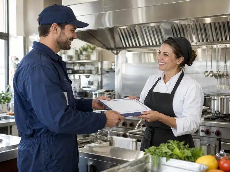 Collaudo e certificato di pulizia della cappa in un ristorante di Genova – AirBio