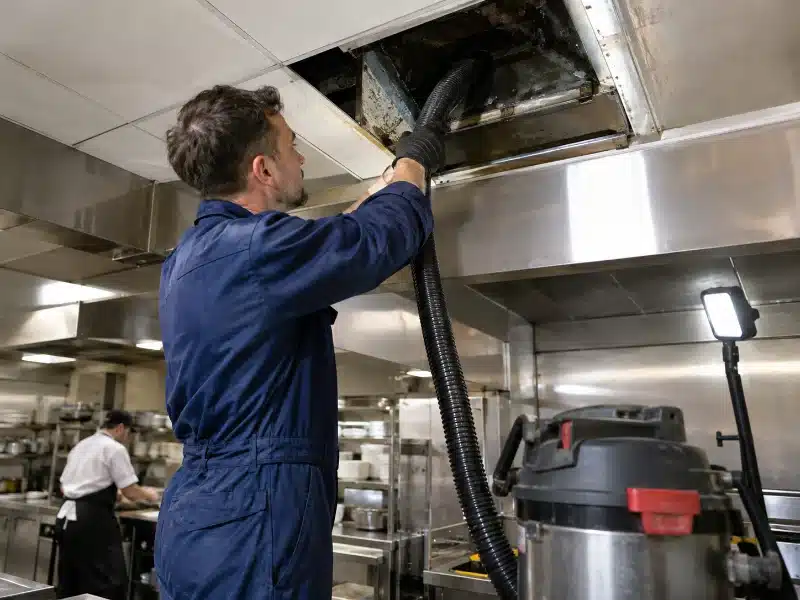 Pulizia di condotte e motore di aspirazione della cappa in un ristorante di Genova – AirBio
