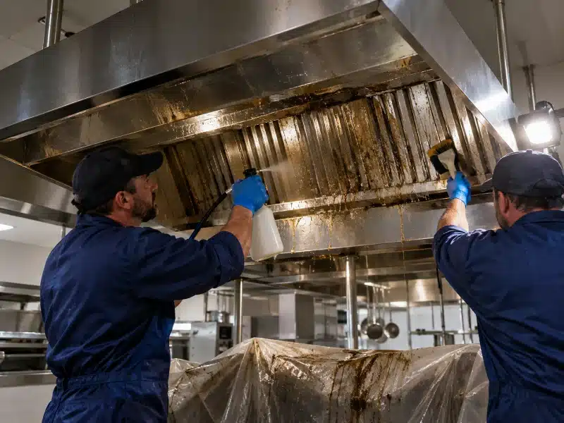 Sgrassaggio di filtri e cappa con vapore in un ristorante di Genova – AirBio