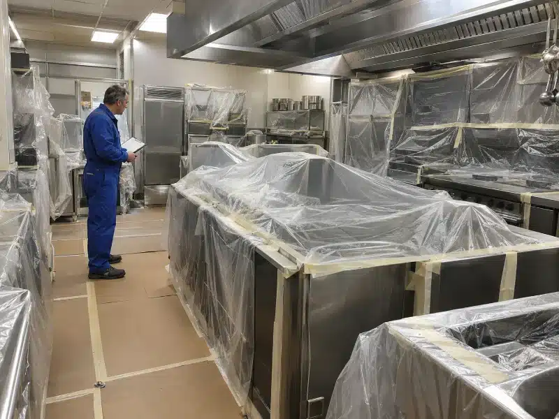 Cucina protetta con teli – AirBio