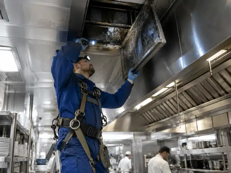 Pulizia di condotte e motore di aspirazione della cappa in un ristorante di Torino – AirBio